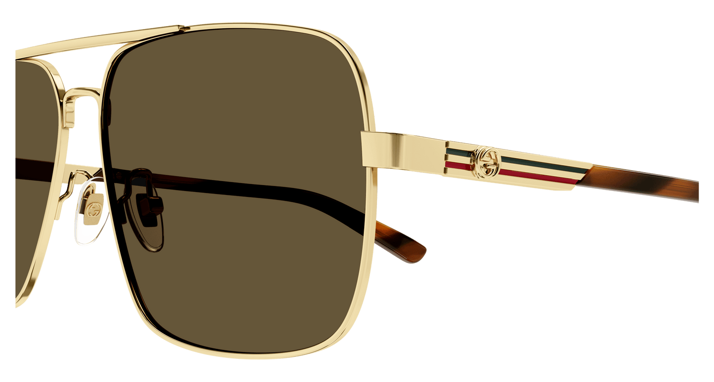 Gucci GG1289S Square Sunglasses in Brown Gold, front view