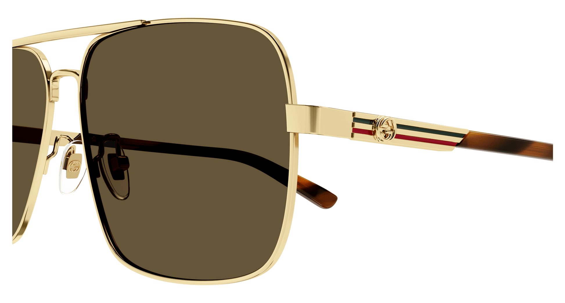 Gucci GG1289S Square Sunglasses in Brown Gold, front view