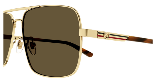 Gucci GG1289S Square Sunglasses in Brown Gold, front view