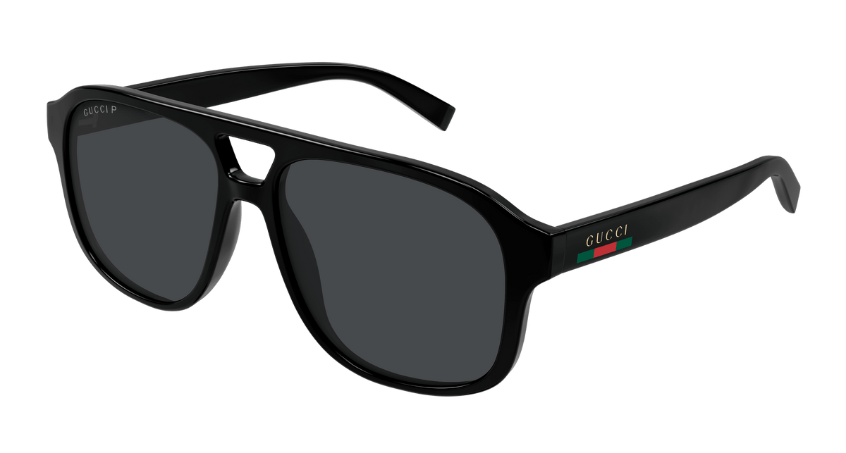 Gucci GG1856S Pilot Sunglasses in Grey / Black, front view