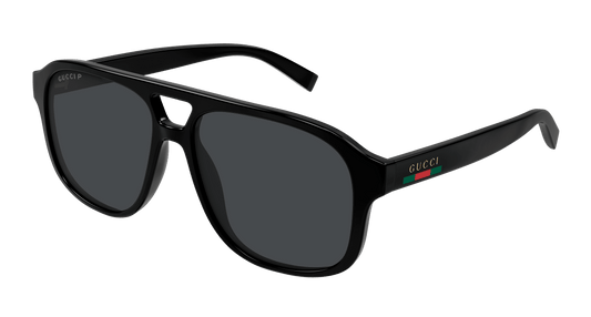 Gucci GG1856S Pilot Sunglasses in Grey / Black, front view
