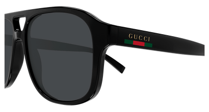 Gucci GG1856S Pilot Sunglasses in Grey / Black, side view