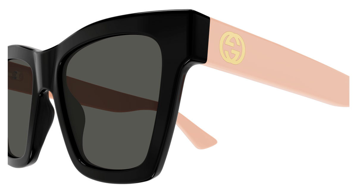 Gucci GG1714S Cat Eye Sunglasses in Grey / Black, side view