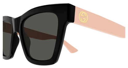 Gucci GG1714S Cat Eye Sunglasses in Grey / Black, side view