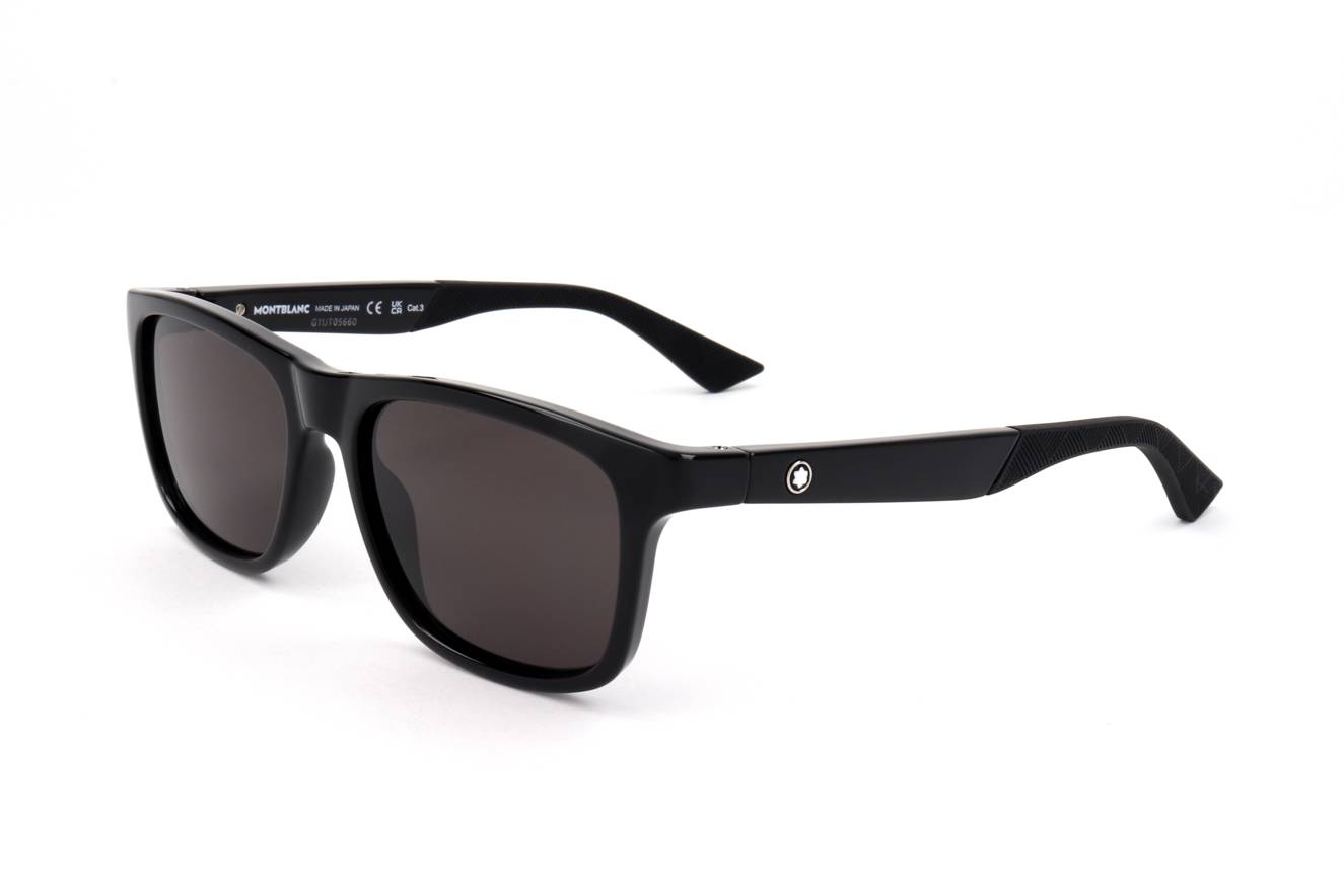 Montblanc MB0432/S Square Sunglasses in Grey / Black, front view