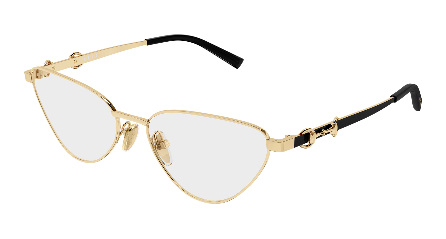 Gucci GG2054O Cat Eye Eyeglasses in Transparent Gold, front view