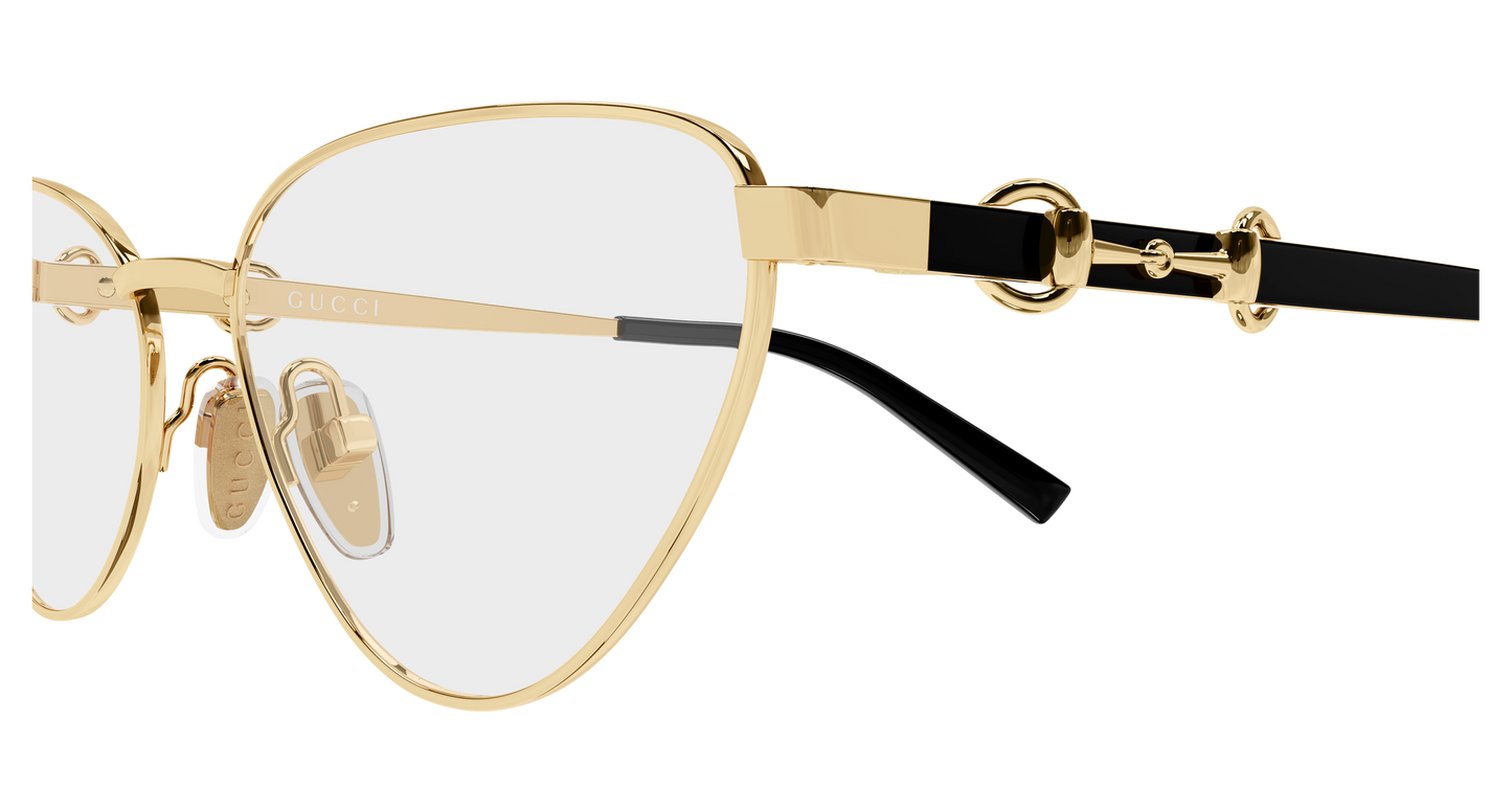 Gucci GG2054O Cat Eye Eyeglasses in Transparent Gold, side view