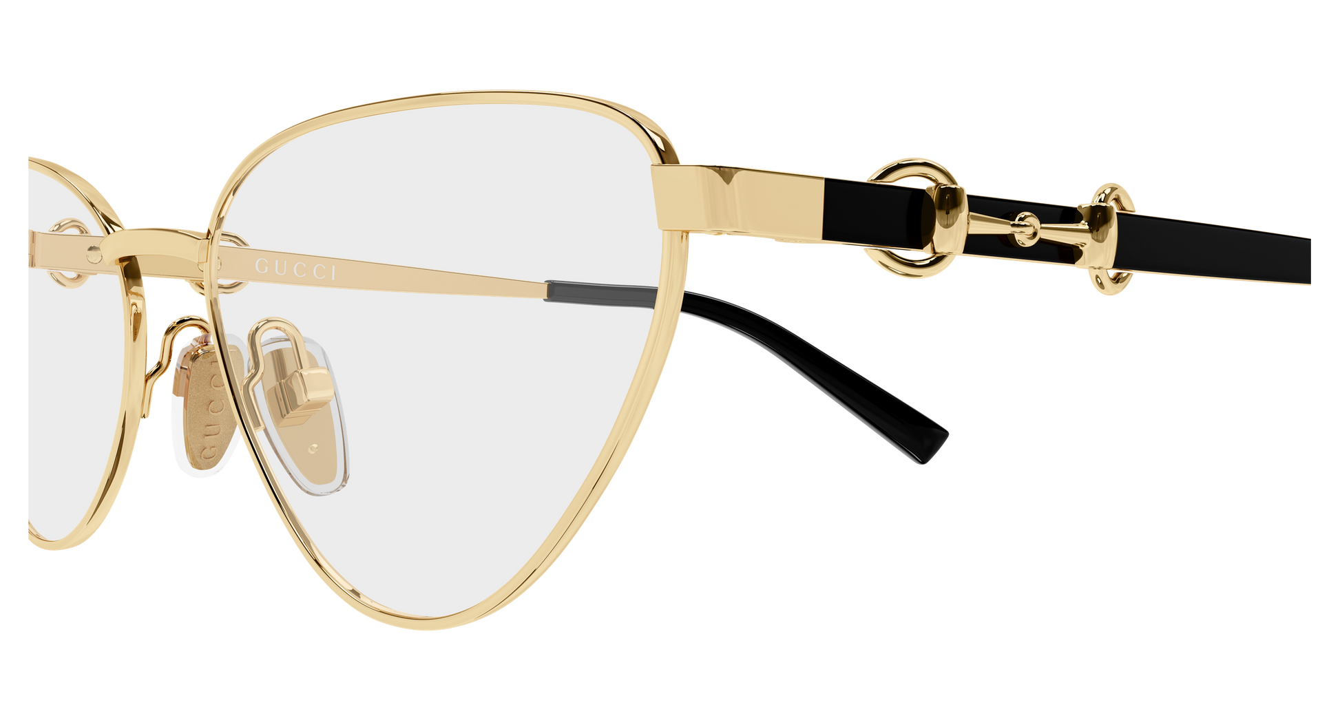 Gucci GG2054O Cat Eye Eyeglasses in Transparent Gold, side view