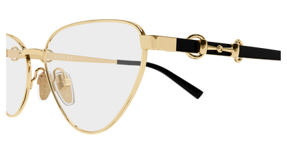 Gucci GG2054O Cat Eye Eyeglasses in Transparent Gold, side view