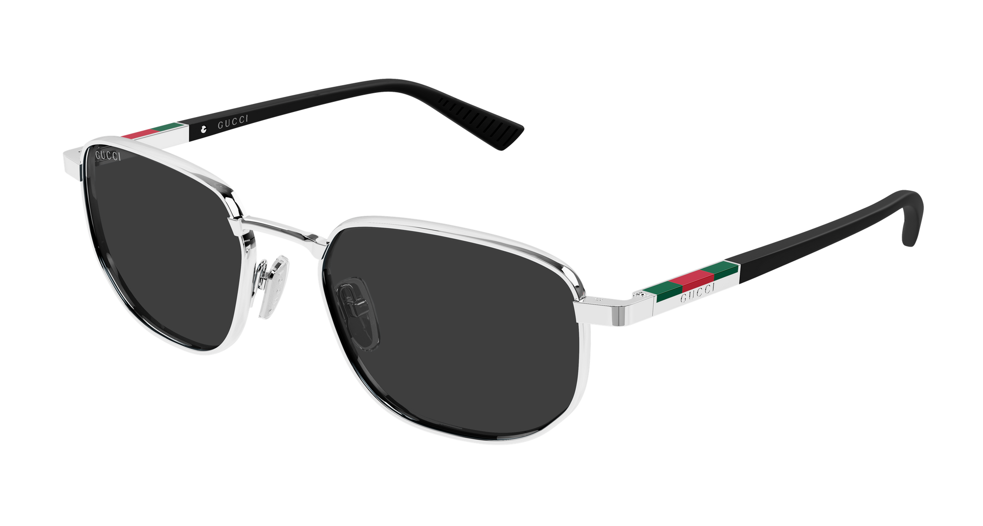Gucci GG2093S Rectangle Sunglasses in Grey/Silver, front view