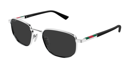 Gucci GG2093S Rectangle Sunglasses in Grey/Silver, front view
