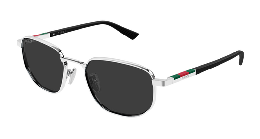 Gucci GG2093S Rectangle Sunglasses in Grey/Silver, front view