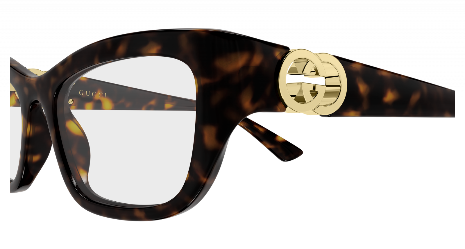 Gucci GG2125O Cat Eye Eyeglasses in Tortoise, back view