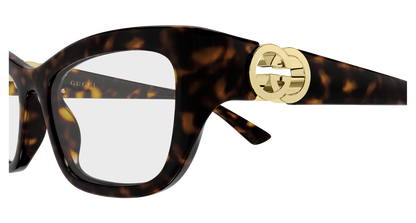 Gucci GG2125O Cat Eye Eyeglasses in Tortoise, back view