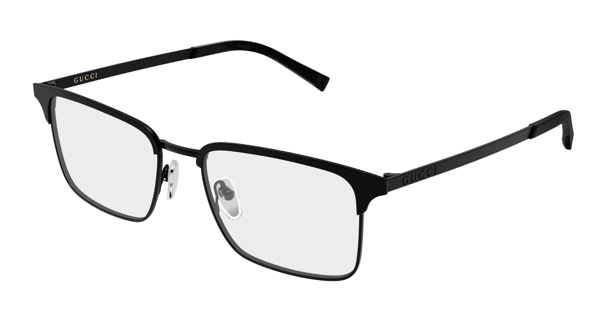 Gucci GG2136O Rectangle Eyeglasses in Transparent Black, front view