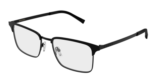 Gucci GG2136O Rectangle Eyeglasses in Transparent Black, front view
