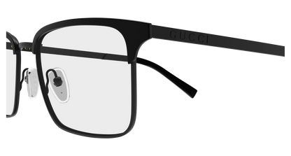 Gucci GG2136O Rectangle Eyeglasses in Transparent Black, angle view