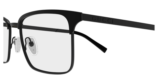 Gucci GG2136O Rectangle Eyeglasses in Transparent Black, angle view