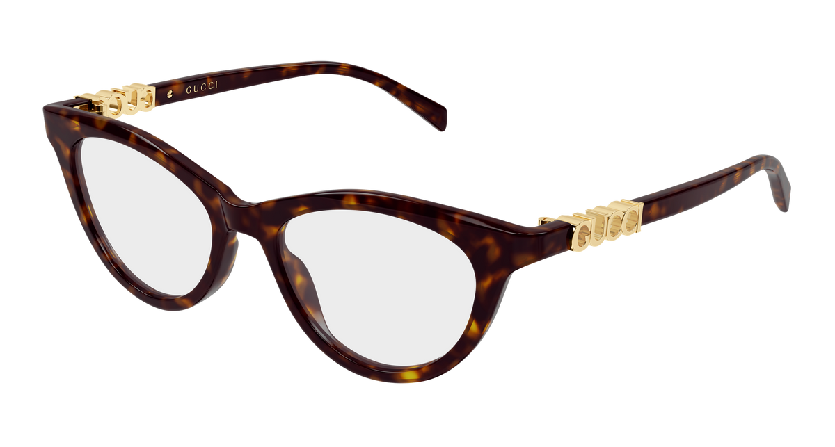Gucci GG2034O Cat Eye Eyeglasses in Tortoise, front view
