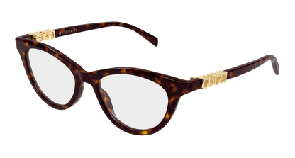 Gucci GG2034O Cat Eye Eyeglasses in Tortoise, front view