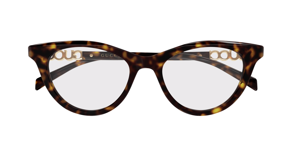Gucci GG2034O Cat Eye Eyeglasses in Tortoise, angle view
