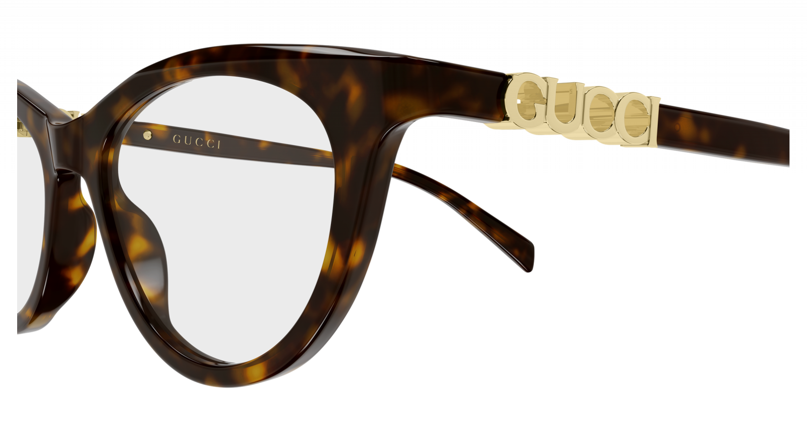Gucci GG2034O Cat Eye Eyeglasses in Tortoise, side view