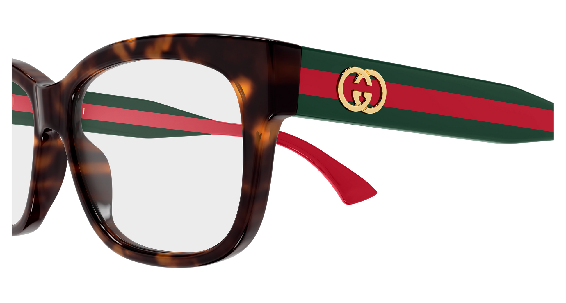 Gucci GG0278ON Square Eyeglasses in Transparent/Tortoise, angle view