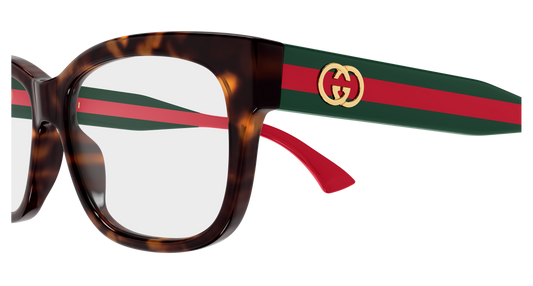 Gucci GG0278ON Square Eyeglasses in Transparent/Tortoise, angle view