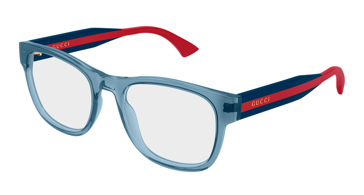 Gucci GG0004ONN Square Eyeglasses in Transparent/Blue, front view