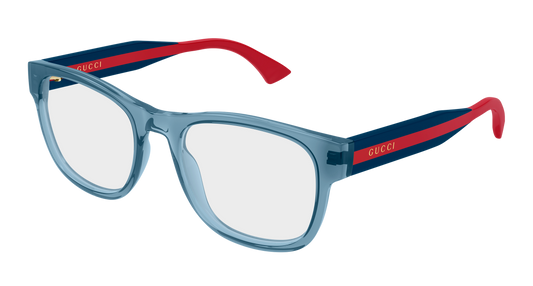 Gucci GG0004ONN Square Eyeglasses in Transparent/Blue, front view