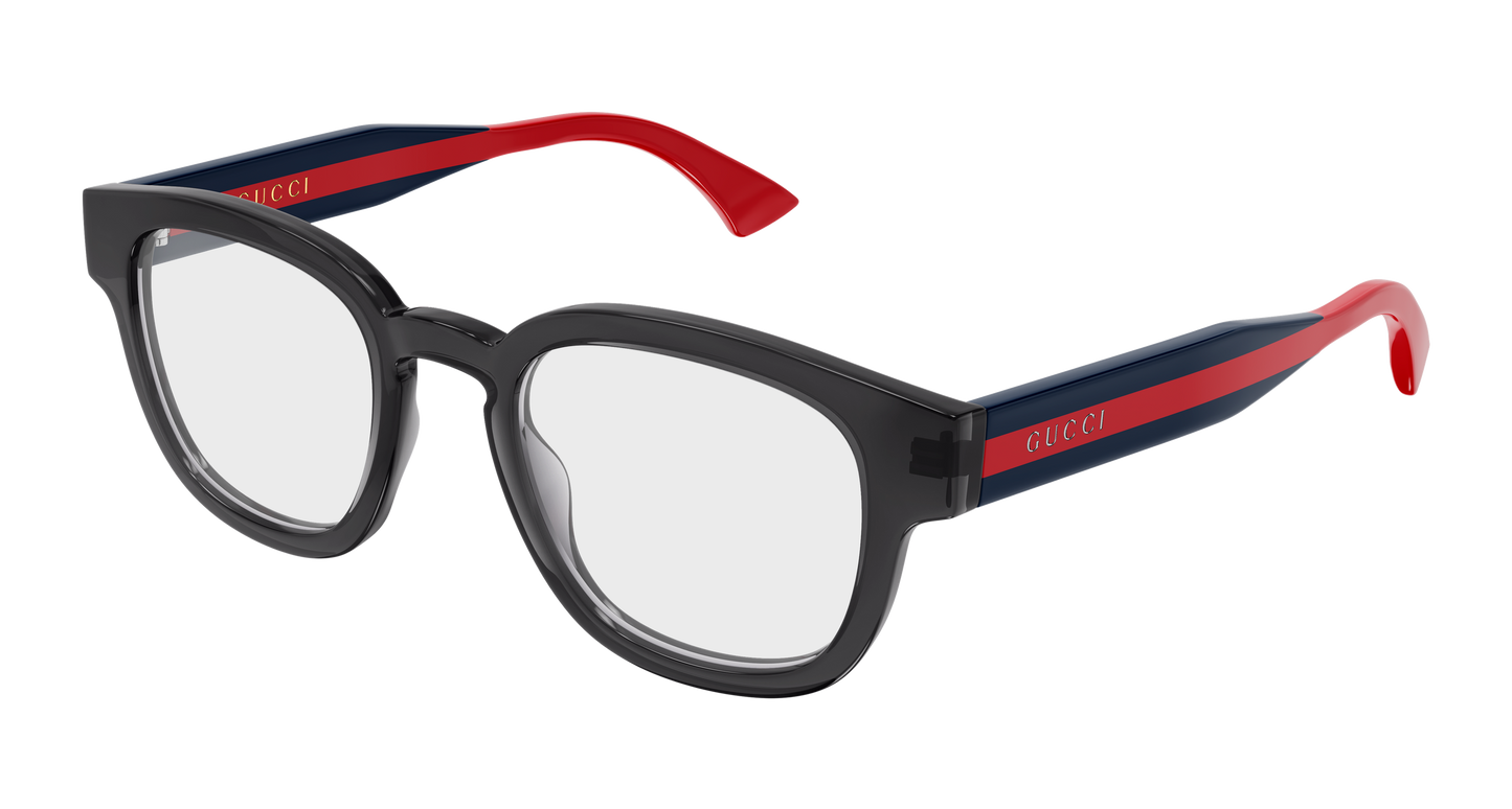 Gucci GG1992O Square Eyeglasses in Transparent Grey, side view