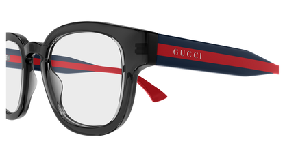 Gucci GG1992O Square Eyeglasses in Transparent Grey, angle view