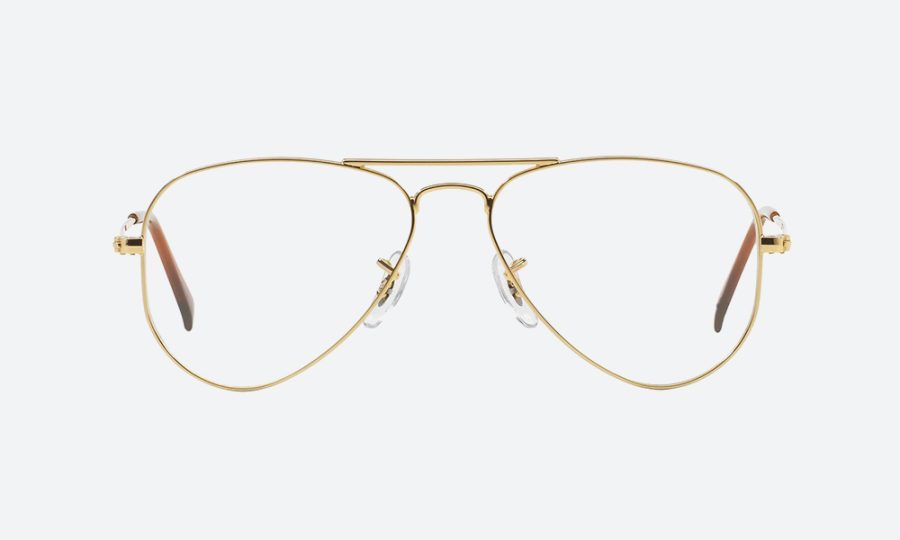 Ray-Ban RX6049I Aviator Eyeglasses in Gold, angle view
