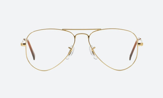 Ray-Ban RX6049I Aviator Eyeglasses in Gold, angle view