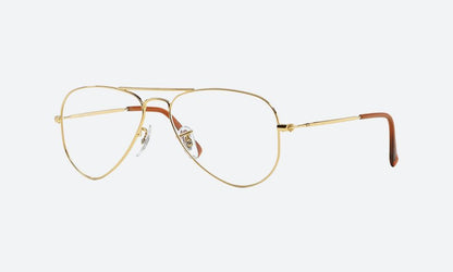 Ray-Ban RX6049I Aviator Eyeglasses in Gold, front view