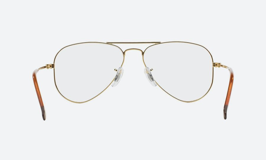Ray-Ban RX6049I Aviator Eyeglasses in Gold, detail view