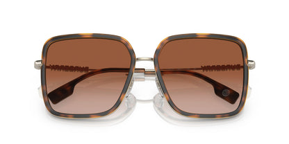 Burberry BE3145/S Square Sunglasses in Brown Gradient Lenses With Dark Havana Frame, detail view