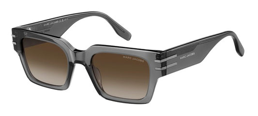 Marc Jacobs MARC787/S Rectangle Sunglasses in Gradient Dark Brown / Transparent Grey, front view