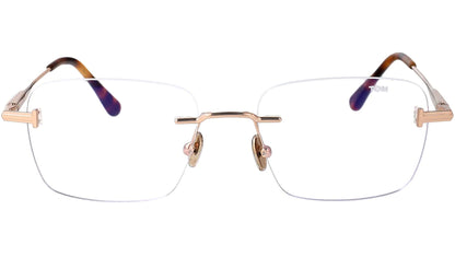 Tom Ford TF6117B Rectangle Eyeglasses in Shiny Rose Gold, front view