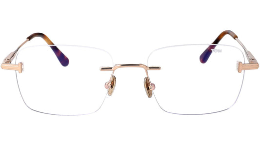 Tom Ford TF6117B Rectangle Eyeglasses in Shiny Rose Gold, front view