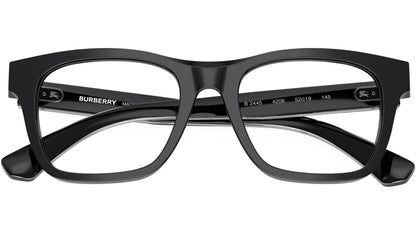 Burberry BE2445 Square Eyeglasses in Demo Lenses With Black Frame, back view