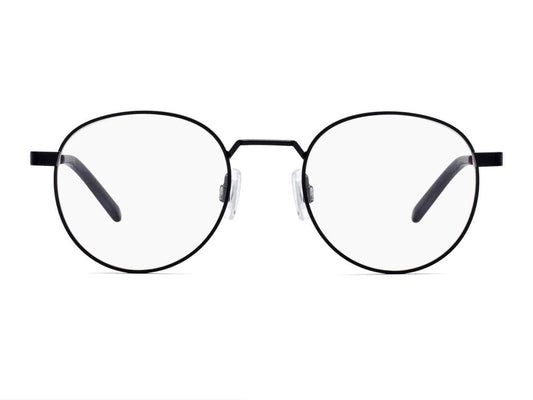 Hugo Boss HG1035 Oval Eyeglasses in Matte Black, angle view