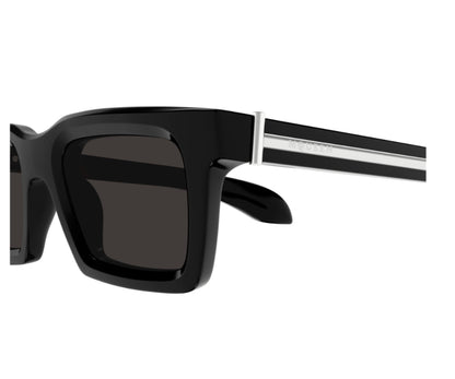 Alexander McQueen AM0506S Square Sunglasses in Grey Lenses With Black Frame, detail view