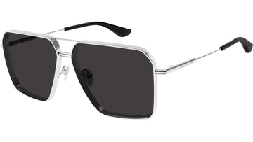 SOLID GRAY LENSES WITH SHINY SLIVER FRAME