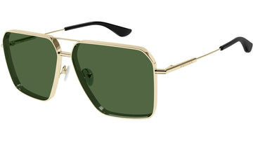 SOLID GREEN LENSES WITH SHINY LIGHT GOLD FRAME