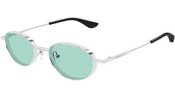 LIGHT TURQUOISE GREEN LENSES WITH SLIVER FRAME