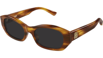 SOLID GRAY LENSES WITH SHINY BROWN HORN HAVANA FRAME