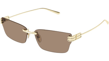 SOLID LIGHT BROWN LENSES WITH SHINY LIGHT GOLD FRAME