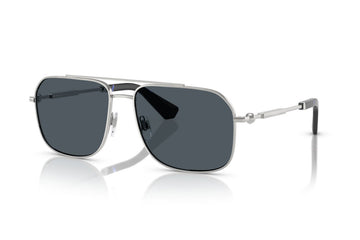 SOLID BLUE LENSES WITH SLIVER FRAME