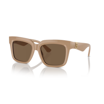 SOLID BROWN LENSES WITH BEIGE FRAME